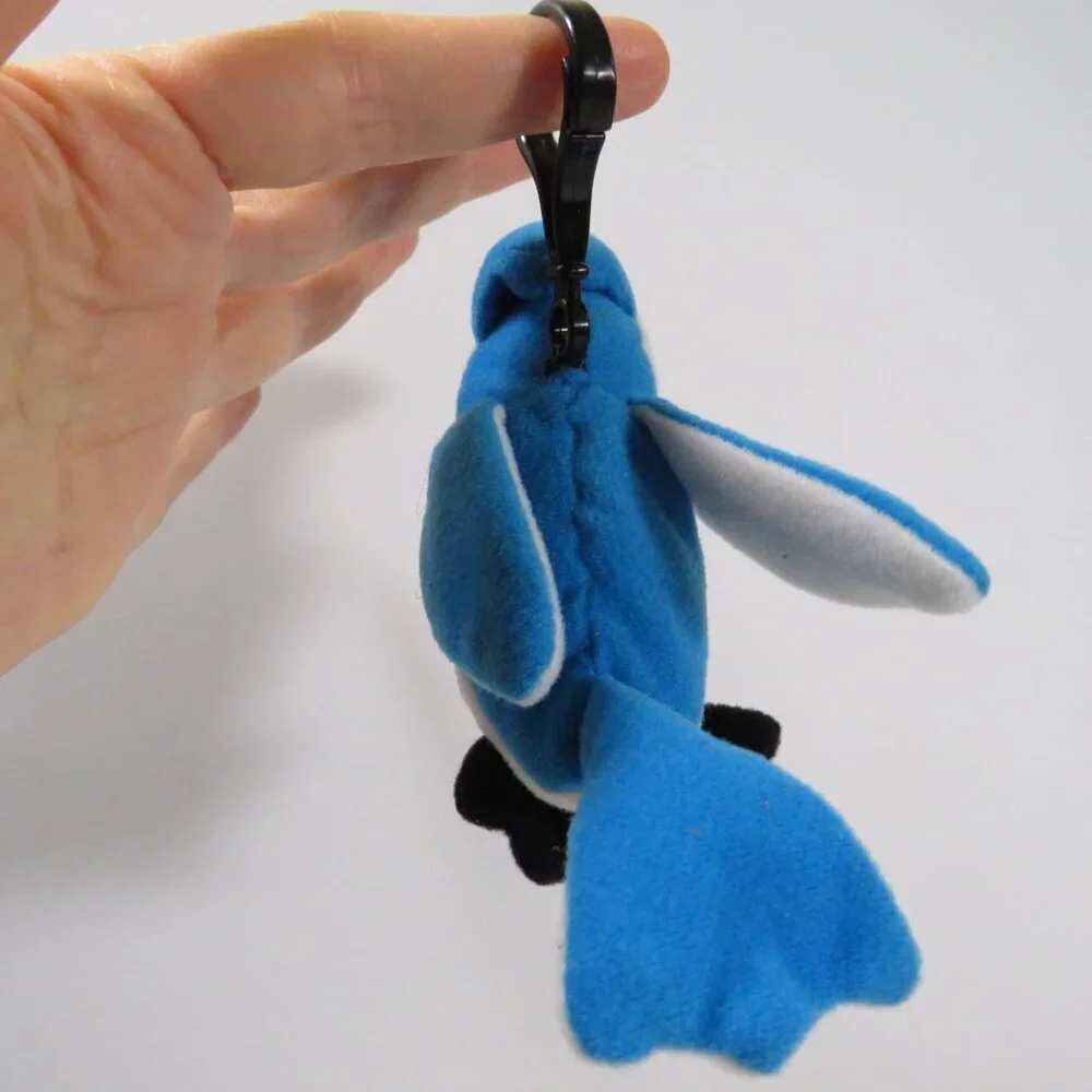 Rocket Blue Jay Bird TY BACKPACK CLIP plush mini stuffed animal woods #4
